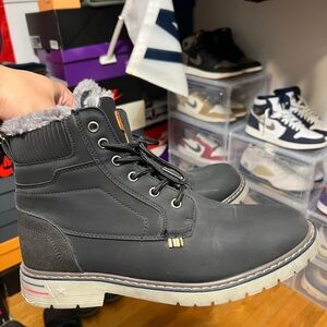 Men's Black Fur-Lined Boots